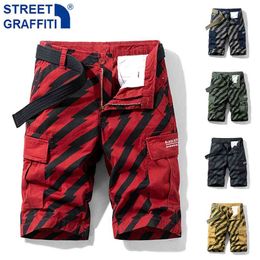 Men Summer Tactical Cotton Cargo Shorts Streetwear Pockets Casual Fashion Loose Camouflage shorts 28-38 210713