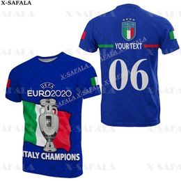 Italy Custom Name And Number Fans Soccer Football 3D Printed High Quality T-shirt Summer Round Neck Men Female Casual Top-9 220619