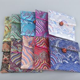 10pcs Chinese style Thicken Silk Brocade Jewellery Pouch Small Gift Packaging Bags Bracelet Storage Pouches Coin Purse Party Favour