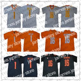 Football Jerseys James NCAA Tennessee Volunteers Jersey Mens 1 Jason Witten 16 Peyton Manning Stitched College Football Jerseys Orange White Grey Best