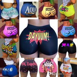 Women Printed Panties Designer Mini Leggings Yoga Pants Sexy Slim Personalise Pattern Ladies Fashion Tight Shorts Plus Size