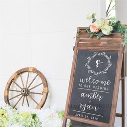 Elegant Wedding Welcome Sign Decal Decor PropWall Decals Custom Vinyl Art Stickers For Weddings Chalkboards Mirrors Signs LC564 220621