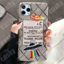 Fashion Phone Case For IPhone 13 11 12 Pro 7 8 X XS High Quality Brand Designer Embroidery Tiger Phone Cases Classic Fabric Letter Unisex