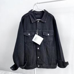 -Мужские куртки классический парижский стиль джинсовый женский курт для печати