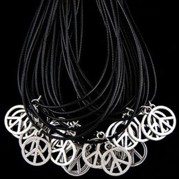 peace sign wholesale Australia - Jewelry whole lot 50pcs men women's fashion alloy design peace sign charms pendants necklaces gift HJ11302Q