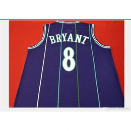Chen37 mamba out Purple GREEN #8 K B AUTHENTIC Basketball Vintage college jersey Size S-XXL or custom any name or number jersey