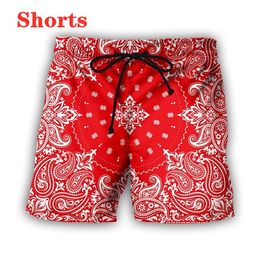 New Bandana Red Paisley 3D Printing Fashion Men Women Tracksuits Shorts Plus Size S-7XL Harajuku 009