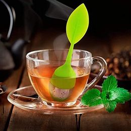 silicone tea infuser Leaf Silicone Infuser with Food Grade make tea bag filter creative Stainless Steel Tea Strainers DH4857