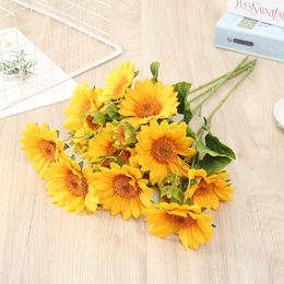 Artificial Sunflower Flower Branch Faux Floral Home Wedding Party Table Decor Soft Branches Pastoral Style G3826b