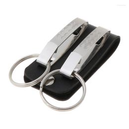 Keychains 83XC Men Leather Belt Loop Keychain Detachable Clips Key Ring Holder Jewelry Miri22