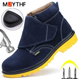 Construction Work Boots Steel Toe Cap Industrial Shoes Men Security Shoes Puncture-Proof Welding Boots Safety Protective Shoes