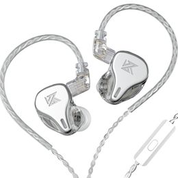 silver wire earrings Canada - KZ-DQ6 Earphones three-unit dynamic in-ear headphones hifi wire-controlled noise reduction K song live game bass headset