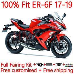 OEM Injection Mould Fairings For KAWASAKI NINJA 650R ER 6F 6 F ER6F 17 18 19 20 Bodywork 18No.1 NINJA650R ER6 F Cowling ER-6F 2017 2018 2019 2020 Body Kit factory red