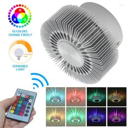 Wall Lamp Aluminium Ceiling Light Colourful Surface Mounted Remote Control Rgb Smart Led 3w Dimmable For Living Room CorridorsWall