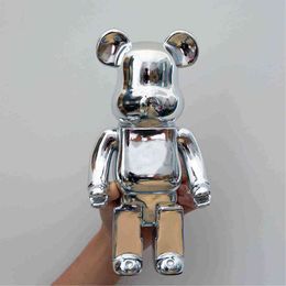 Decorative Objects Figurines Home Decoration 28Cm Bearbrick 400 Berbrick Games New Year's Gift Tide Play Model Plating Resin Electronic Games Kids Toys T220902