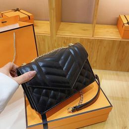 Fashion Designer Genuine Leather Cross body shoulder Bags Lady Envelope Handbags Clutch Bag Womens Chains Purse Luxury Messenger Mini square Handbag