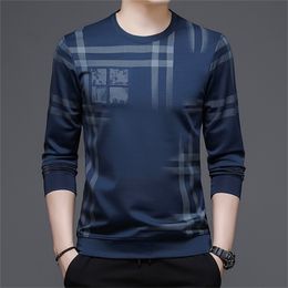 BROWON Mens Clothes Autumn Long Sleeve Tshirts Men T Shirt Anti-wrinkle O-Neck Pullovers Polyester T-Shirt Men Tops 220505