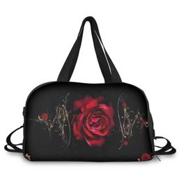 duffle bags Rose Travel Bag Enchantress Travelling Creative Dragonfly Bee Carrying Shoulder Strap Bag 220707