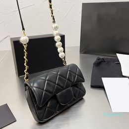 Designer-Summer Waist Bags Classic Mini Flap Belt Purses Pearls Matelasse Crossbody Shoulder Bum Chest Underarm Handbags 17CM