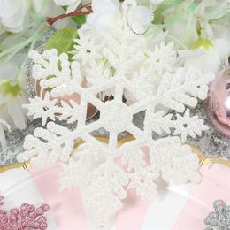 24Pcs Silver Pink Christmas Snowflake Shaped Set Christmas Decorations Christmas Ball Snowflake Pendant Set Xmas Year Decor 201203