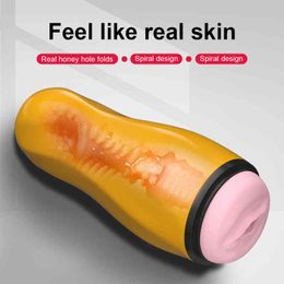 NXY Masturbators Male Masturbator Vagina Vacuum Pocket Pussy for Men Electric Masturbatios Sex Toys Powerful Vibrator Masturbation Cup 220507