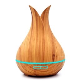 KBAYBO 400ml Aroma Essential Oil Diffuser Ultra Air Humidifier Wood Grain electric aroma diffuser LED Lights for home Y200416