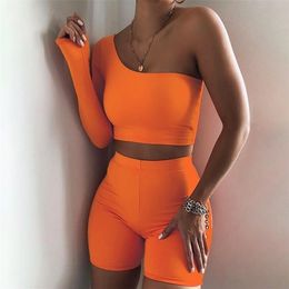 Winter Women Sport Fitness 2 Two Piece Set Outfits Crop Tops Tshirt Leggings Shorts Pants Set Bodycon Tracksuit 210331
