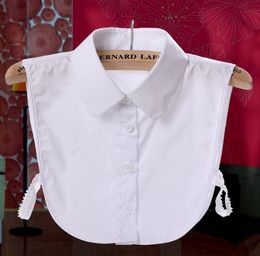 Women Shirt Fake Collar Tie White Black Detachable False Half-shirt Blouse Lapel Elastic Clothes Accessories