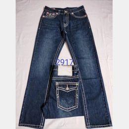 Fashion-Straight-Leg 18SS New True Elastic Robin Rock Revival Jeans Crystal Studs Denim Pants Designer Pantaloni MENS 2919