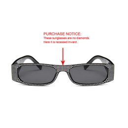 Retro small rectangular sunglasses women's fashion retro sunglasses women's brand designer imitation diamond daily street essentials