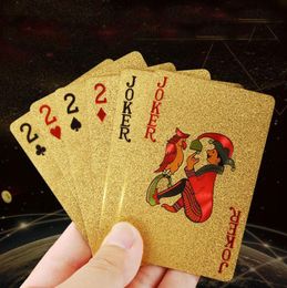 24k Gold Playing Card Poker Game Deck Silver Leaf Pokers Suit Plastic Waterproof Deck Of Cards Magic Water Gift Collection