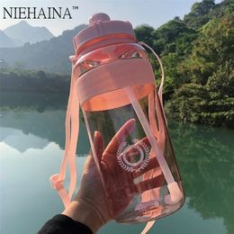 2000ml-600ml Outdoor Fitness Sports Bottle Kettle Large Capacity Portable Climbing Bicycle Water Bottles BPA Free Gym Space Cups 220307