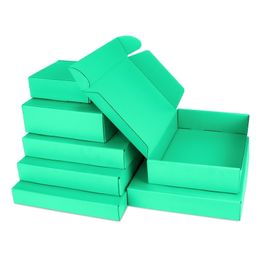 5pcs 10pcs green gift wig packaging storage Festival Party corrugated box support custom size printing 220706