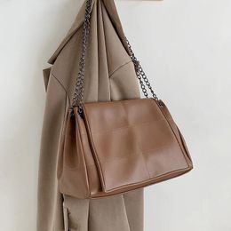Evening Bags Luxury Chain Pu Leather Women's Shoulder Crossbody Fashion Plaid Brand Design Ladies Handbags Totes High Quality Female Sac