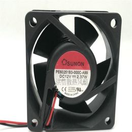 Wholesale fan: Original SUNON 6025 PE60251B3-000C-A99 DC12V 2.37W two-wire double-ball cooling fan