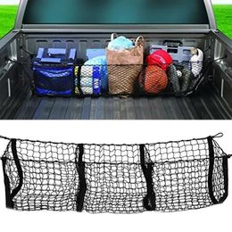 Car Organiser Universal Accessories Pickup Trucks Trunk Net Bag Three Grid Luggage Three-Dimensional Pocket Storage ContainerCar