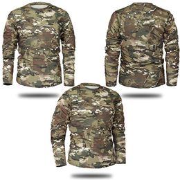 Men Long Sleeve Tactical Camouflage Tshirt Spring Autumn Quick Drying Military Army Shirt Tops Brand Clothing camisa masculina 220815