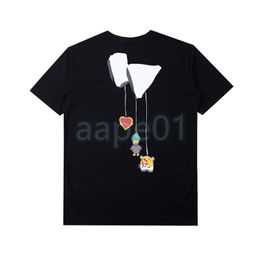 Luxury Mens T Shirts Summer Tees Designer Womens Hand-painted Graffiti Duck Pattern T Shirt Gray Black Colthing Asian Size S-XL199e