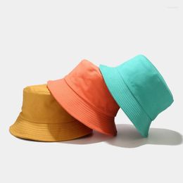 Berets Pure Colour Light Board Double-sided Panama Fisherman Hat Outdoor Sunscreen Simple Bob Sun Foldable Women Basin HatBerets Wend22