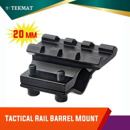rifle barrels Canada - Tekmat Tactical Accessories Black Double 20mm Rail Barrel Mount Clamp For Rifle Gun Scope Light Laser Bipod Quick