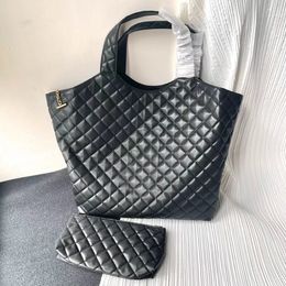 Icare Tote Borse firmate di grande capacità Shopping Borsa totes di lusso borsa a mano in pelle di agnello con motivo a rombi Spalla Vera pelle Donna le borse da donna