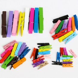 Colourful Wooden Laundry Clothes Socks Racks Hanging Pegs Clips Photo Bag Hangers Clothespins Home Kitchen Supplies