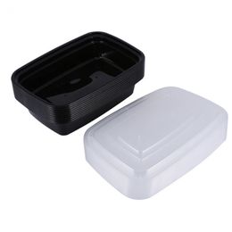 10Pcs 1000Ml Food Grade Pp Plastic Meal Prep Container Lunch Box With Compartments Microwavable Storage s Y200429