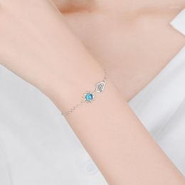 Charm Bracelets High Grade Lady Silver 925 Bracelet Jewellery Trendy Female Crystal Blue Star Clouds For Women Birthday Accessories Gift Kent2