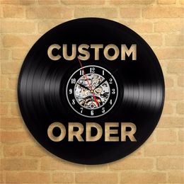 Personalized Order design Custom Your Vinyl Record Customized Personal Wall Art Clock D220704