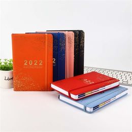 Fashion Agenda Jan-Dec Diary English Language Thicken Notebook A5 Leather Soft Cover School Planner Efficiency Journal 220401