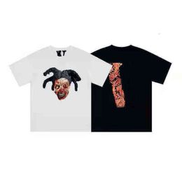 Designer Joint V Devil V Mens T Printing High Street Fashion Brand Loose Casual Womens Hip-hop Short-sleeved Shirt S-XLRNR7