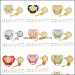 Party Favour Event Supplies Festive Home Garden Sublimation Baby Pacifier With Clip Bling Crysta Dhftz