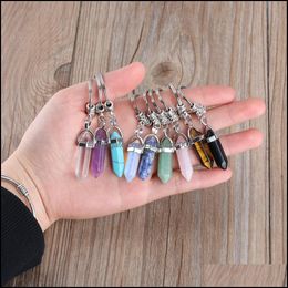 Key Rings Jewelry Natural Stone Keychain Opal Crystal Colorf Chains Healing Car Decor Keyrings Keyholder For Women Men Drop Delivery 2021 Eu