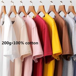 Oversized High Quality 100% Cotton Women's T-Shirts Fashion Tops Men's Clothing Basic Clothes For Teenagers Lovers' Sweatshirts 220525